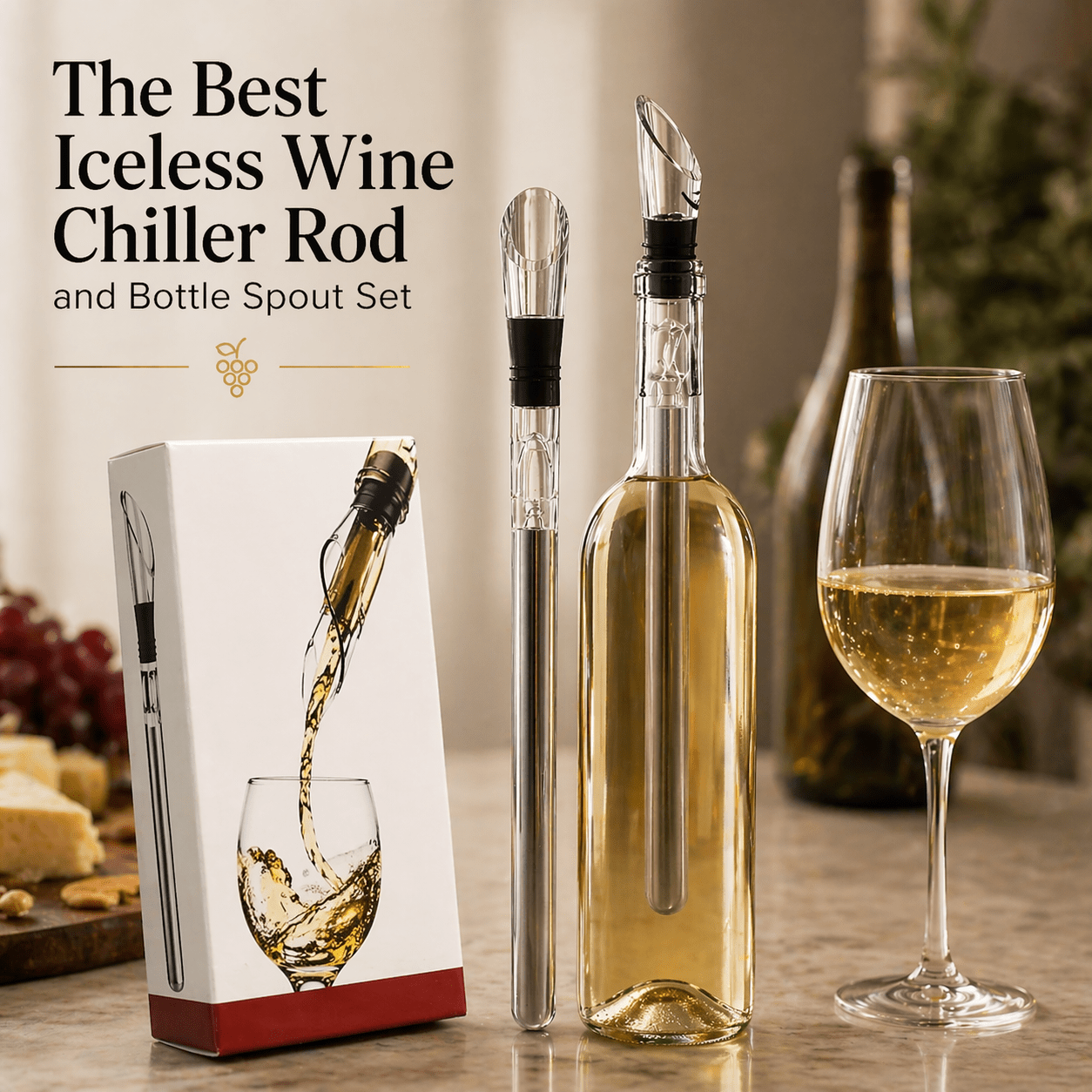 Stainless Steel Wine Chiller Stick with Aerator and Pourer - True Wine Lover