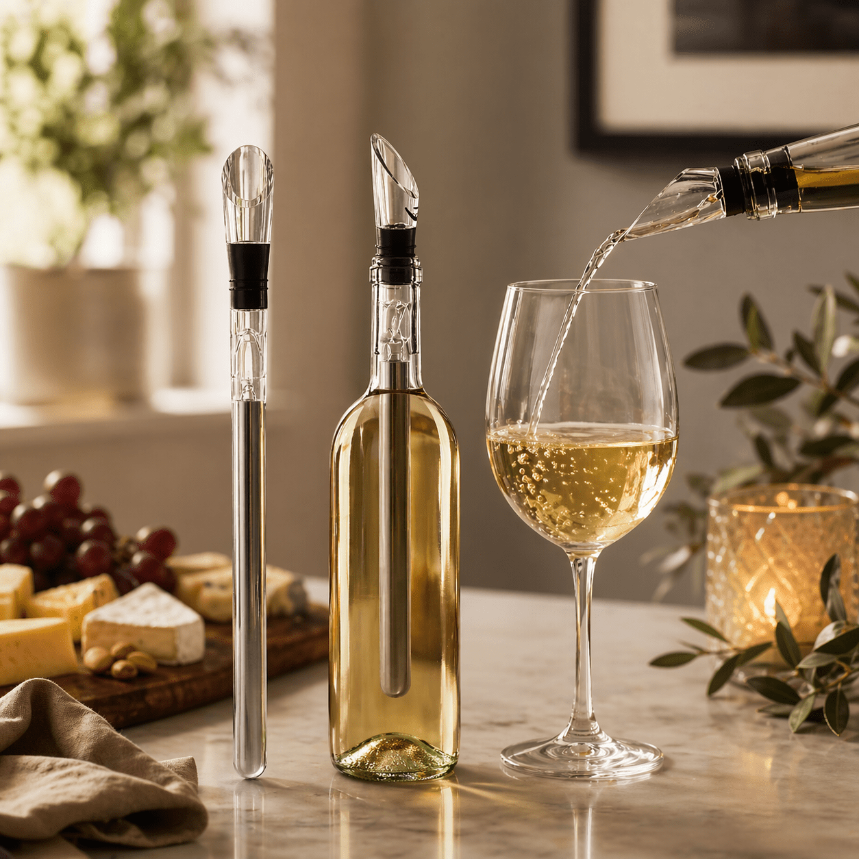 Stainless Steel Wine Chiller Stick with Aerator and Pourer - True Wine Lover