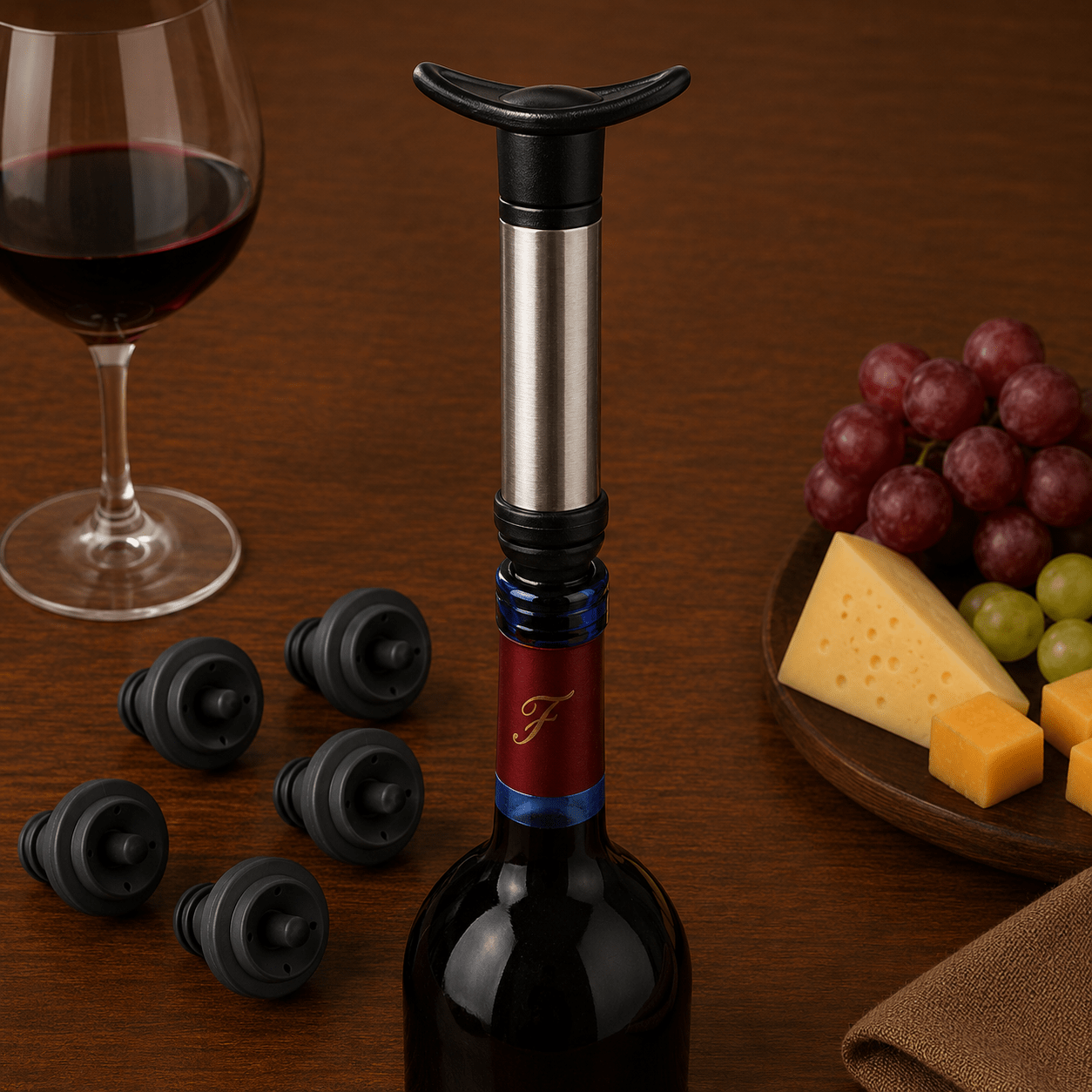 Universal Wine Pump and Stoppers - True Wine Lover