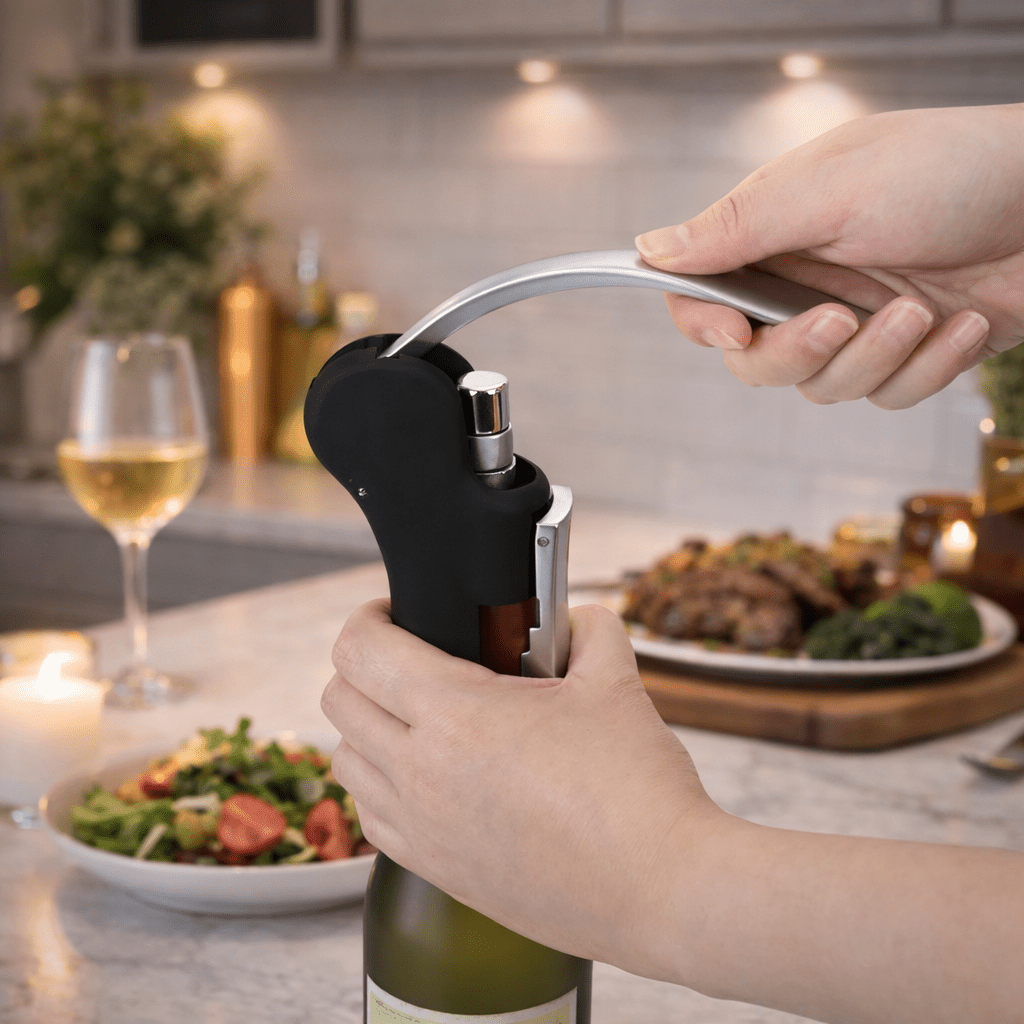 Vertical Lever Corkscrew Wine Opener – Professional 3 - Second Bottle Opener Set - True Wine Lover