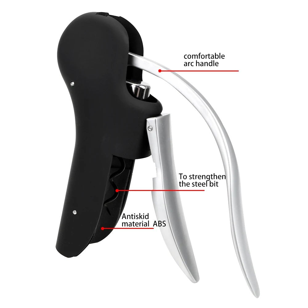 Vertical Lever Corkscrew Wine Opener – Professional 3 - Second Bottle Opener Set - True Wine Lover