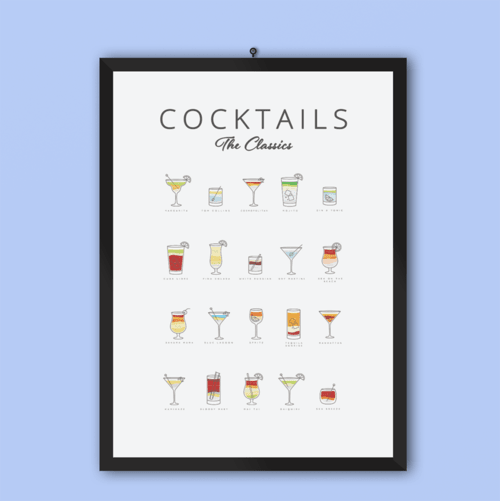 Vintage Cocktail Art Poster | Premium Matte Decor - True Wine Lover