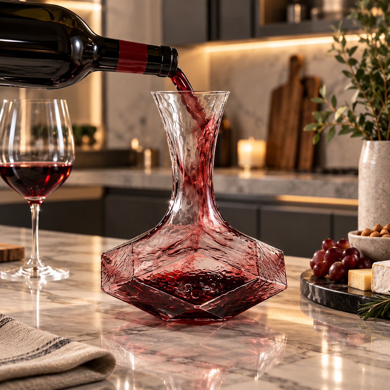 wide base wine decanter