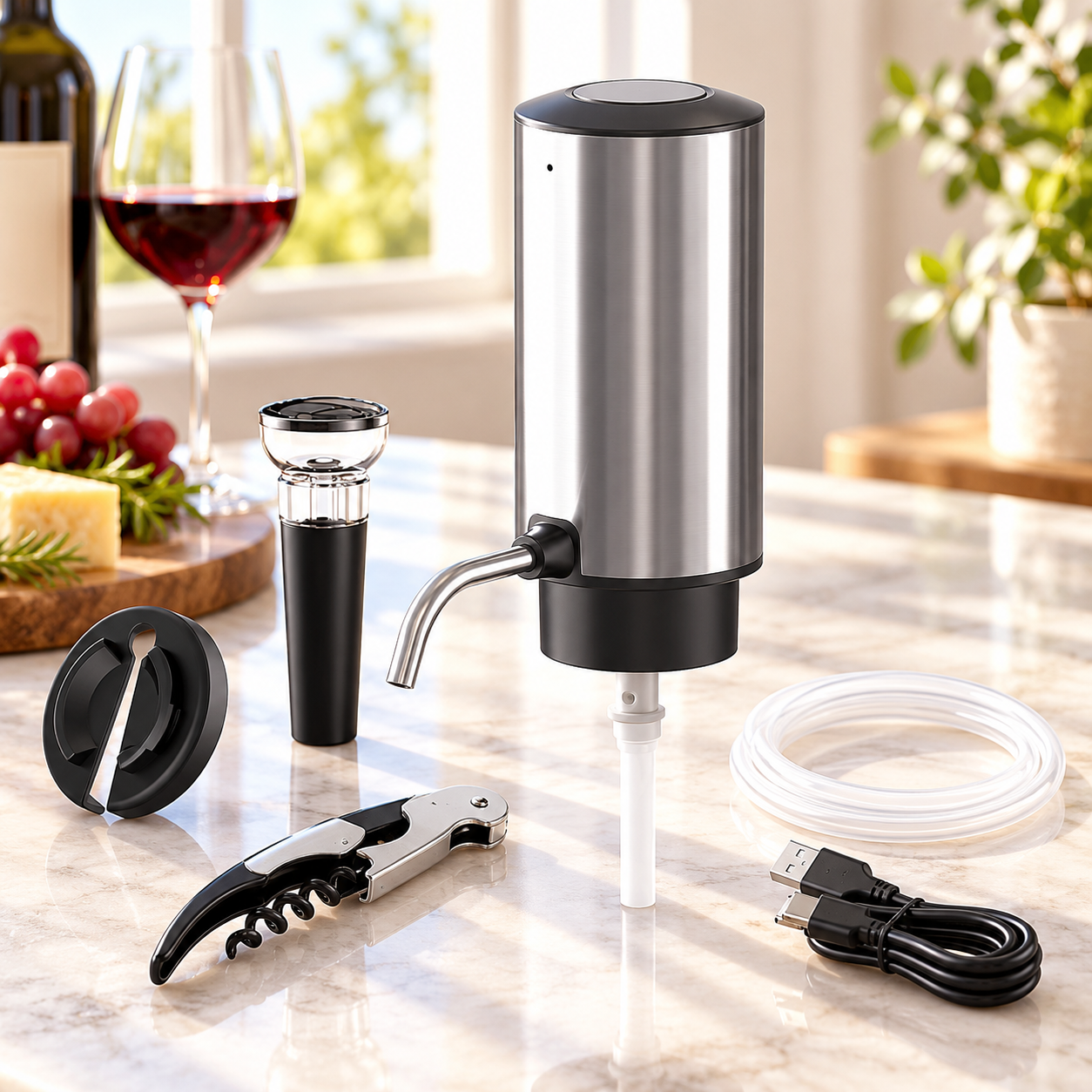 wine opener and aerator set