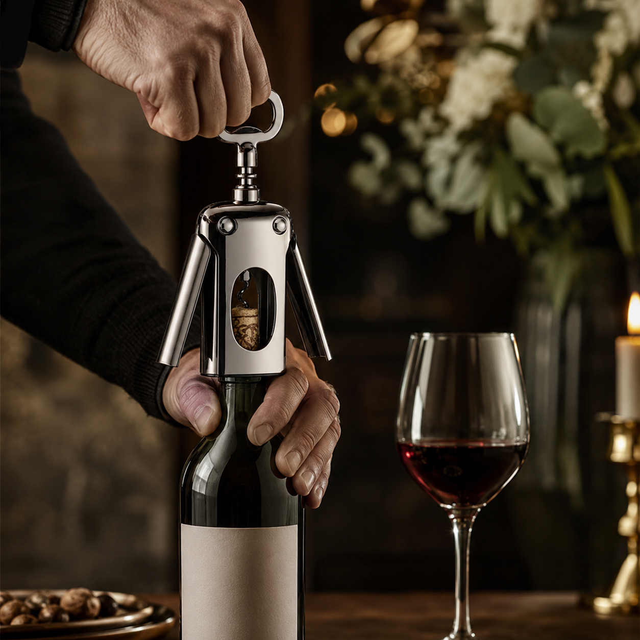winged corkscrew with bottle opener
